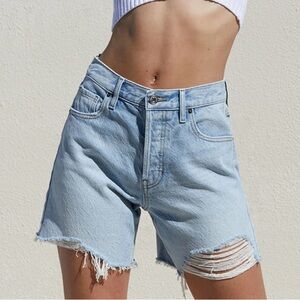 PacSun Eco Light Indigo Ripped High Waisted Relaxed Jorts Shorts